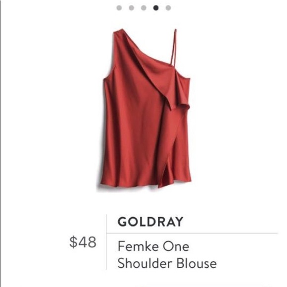 goldray Tops - NWT Goldray femke one shoulder blouse green plus